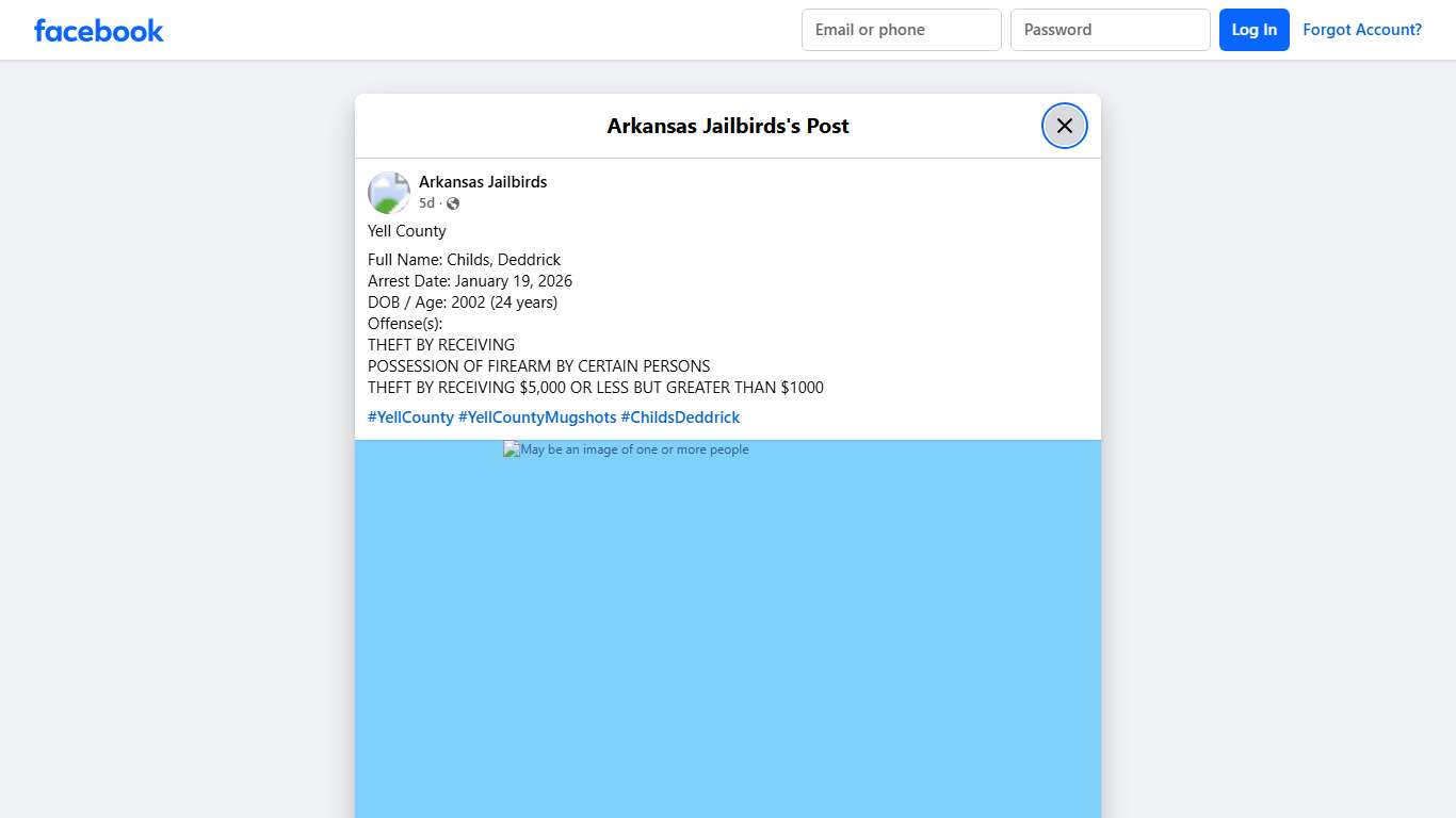 Yell County Full Name: Childs,... - Arkansas Jailbirds Facebook