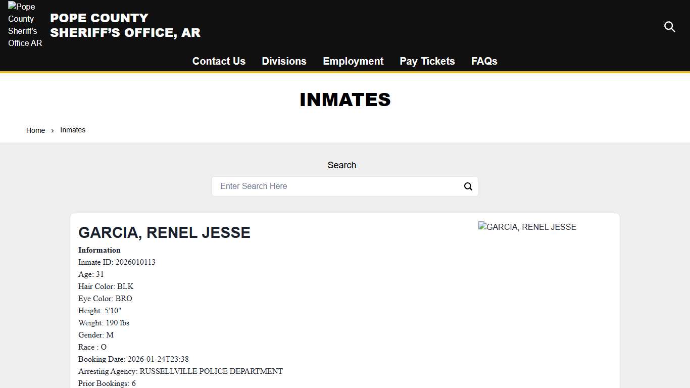 Inmates Pope County Sheriff’s Office AR